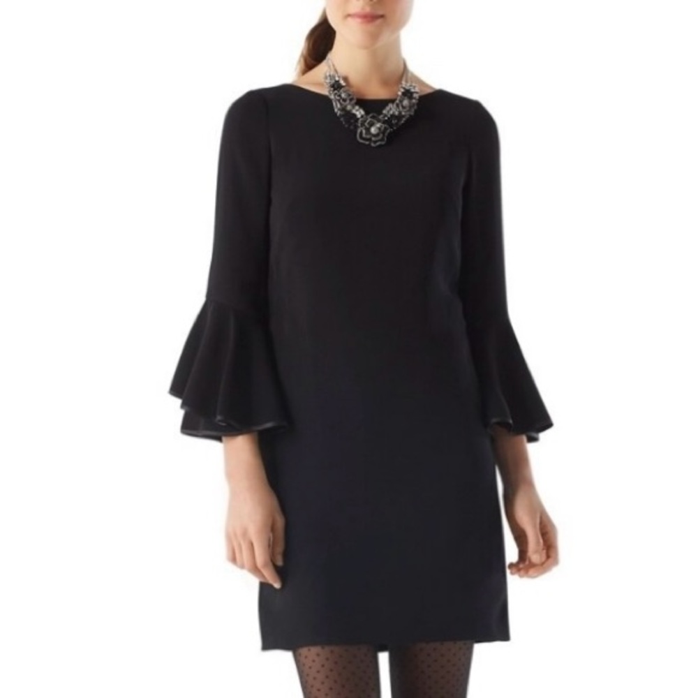 White House Black Market Satin Bell Sleeve Cocktail Dress Size 6